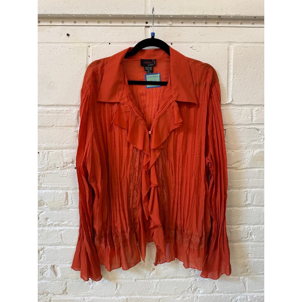 Y2K Clothing Co Orange Blouse Size 2X - Picture 9 of 9